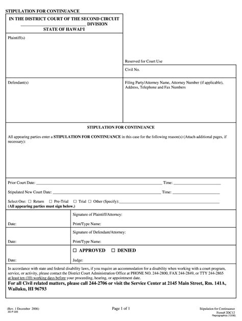 Fillable Online State Hi Free Hawaii Stipulation Forms Fax Email Print