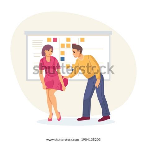 Situations Sexual Harassment Employee Office Grabs Stock Vector