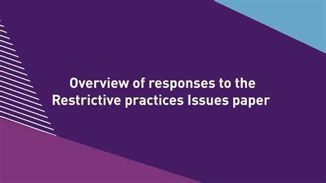 Overview Of Responses To The Restrictive Practices Issues Paper Auslan