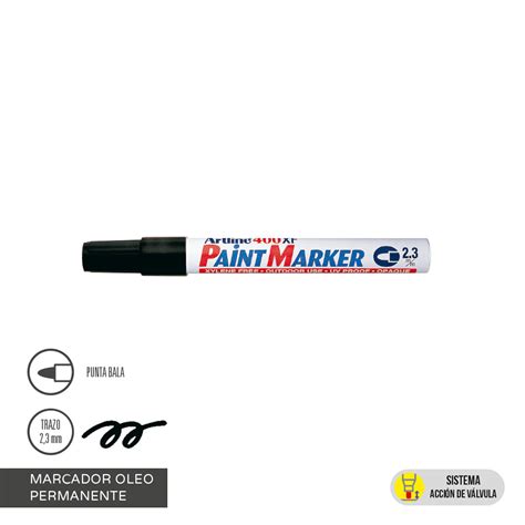 Marcador Oleo Permanente Artline Punta Redonda Negro Dimerc Cl