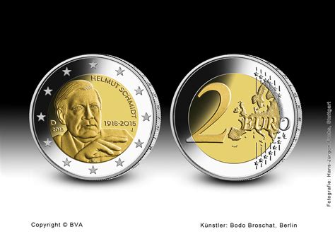 Münze Deutschland Download 2 Euro Gedenkmünze 2018 Helmut Schmidt