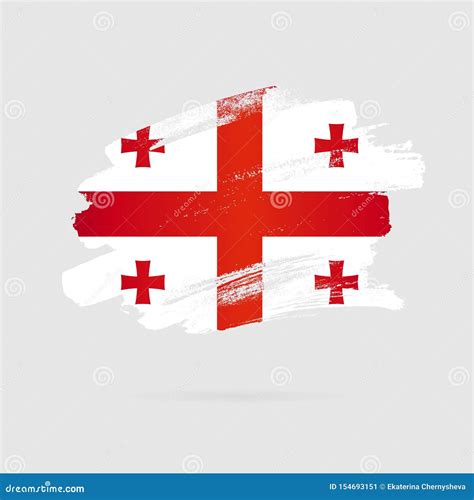 Georgian Flag Vector Illustration On A Gray Background Stock Vector