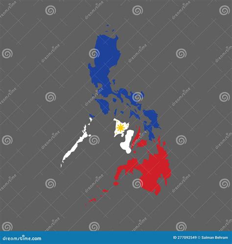 Mapa De Filipinas Con El Vector De La Bandera Nacional Ilustración del