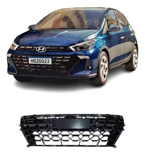 Grade Radiador Hyundai Hb20 Preta Black Piano 2023 2024 Parcelamento