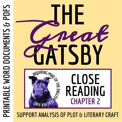 The Great Gatsby Chapter 2 Literary Analysis Worksheet | American