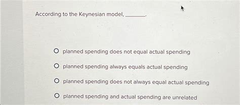 Solved According To The Keynesian Model Planned Spending Chegg