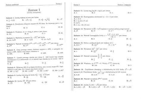 Pdf Dok Zs Wyszkow Edu Pl Zestaw Il Zadania Zamkniete Zestaw Il