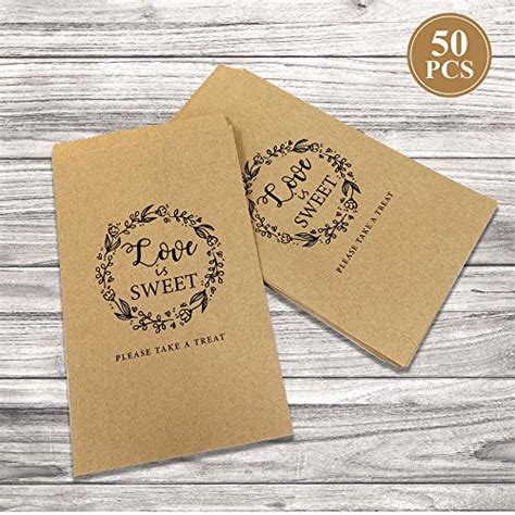 50pcs Wedding Favors Candy Buffet Bags Brown Kaft Paper Wedding Favor Rustic Bags Good For