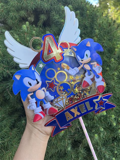 Shaker Cake Topper Sonic Sonic Cake Topper Sonic The Hedgehog Cake