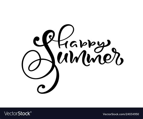 Happy Summer Calligraphy Lettering Phrase Vector Image