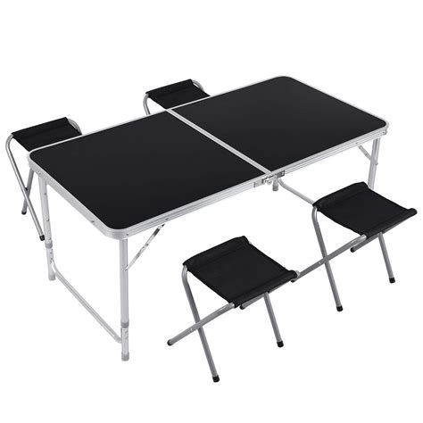 Buy Gartio 4ft Aluminum Folding Table Fold In Half Height Adjustable