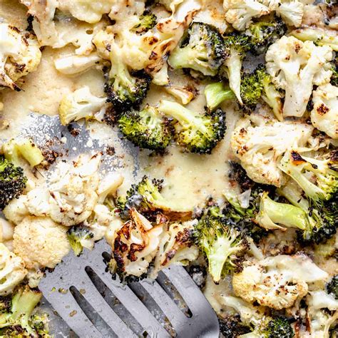 Roasted Broccoli And Cauliflower With Cheese Healthy Seasonal Recipes