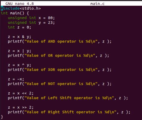 Bitwise Operators In C With Examples