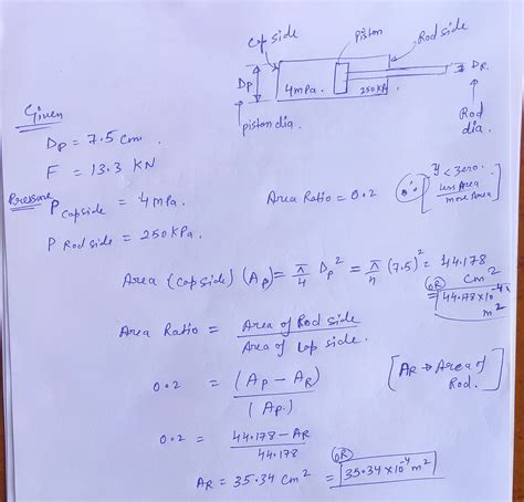 Solved A Cylinder With Area Ratio Of And A Bore Diameter Of Cm