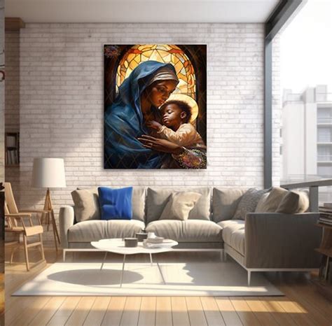 African American Virgin Mary Prints Black Virgin Mary Wall Art Black