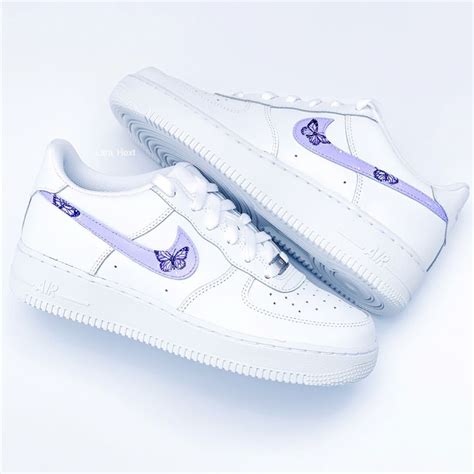 Purple Butterfly Nike Air Force 1 Custom Cute Nike Shoes Custom Nike Shoes White Nike Shoes