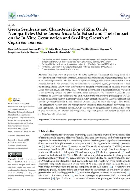 Pdf Green Synthesis And Characterization Of Zinc Oxide Nanoparticles