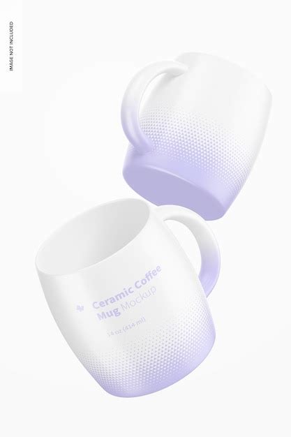 Premium Psd Oz Ceramic Coffee Mugs Mockup Floating