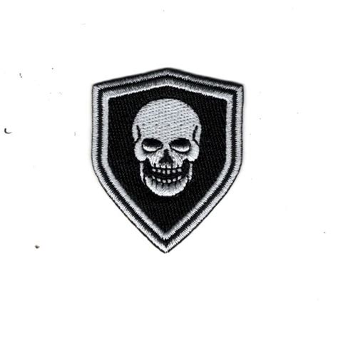 Patch Ecusson Thermocollant Blason Noir T Te De Mort X Cm