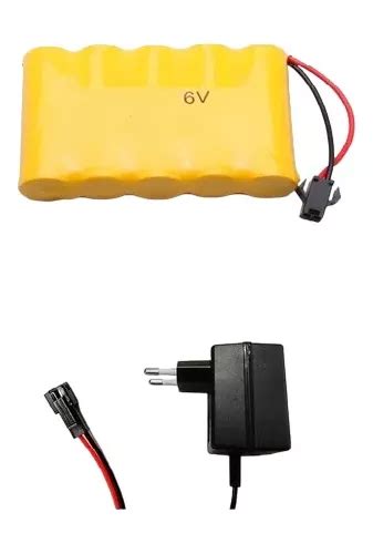 Bateria 6v 700mah Aa Ni Cd Conector Smp02 Com Carregador 6v Parcelamento Sem Juros