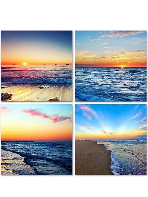 Tutubeer Beach Sunset Wall Art Beach Canvas Sea Sunset Sunset Beach