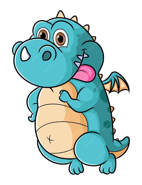 premium vector  big dragon  giving  silly expression