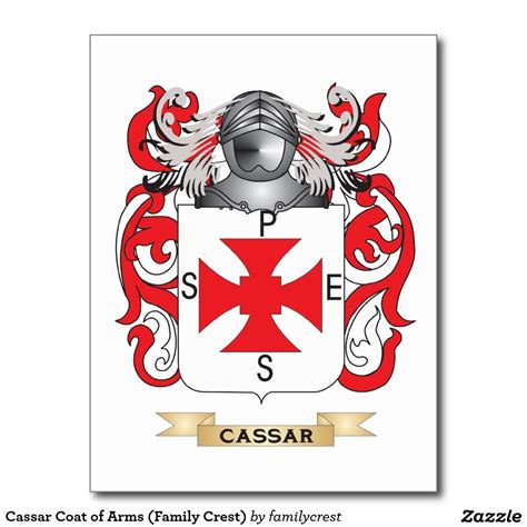 Cassar Coat of Arms (Family Crest) Postcard | Zazzle | Coat of arms, Family crest, Arms