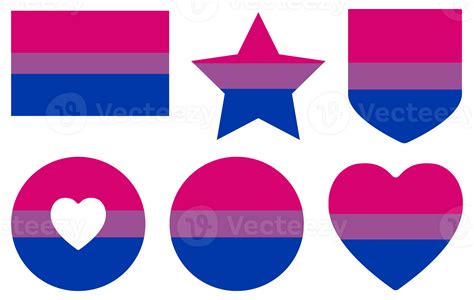 Bisexual Pride Flag In Shape Set 25863359 Png