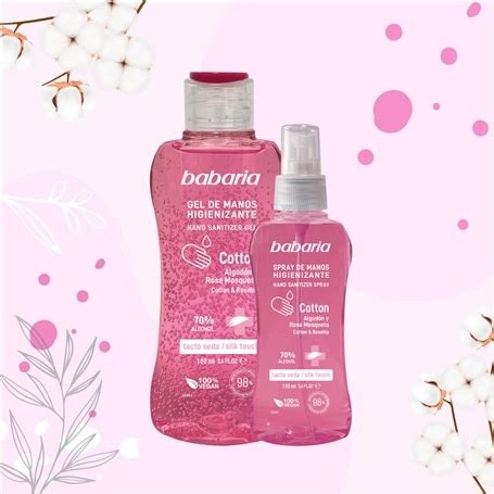 Álcool Gel Babaria de Algodão e Rosa Mosqueta 100 Vegan 100 ml