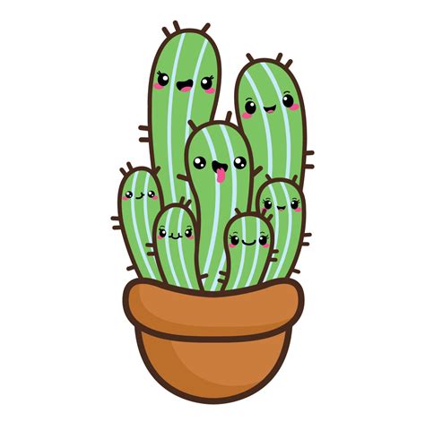 Kawaii Cactus Clipart Succulent Clipart Kawaii Cacti Etsy India