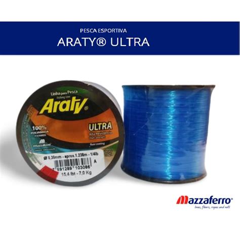 Linha Pesca Araty Premium Ultra Azul Revestida Fluorcarbono Varias