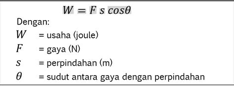 Rumus Usaha Dalam Fisika Rumus Matematika Fisika