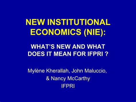 New Institutional Economics Ppt