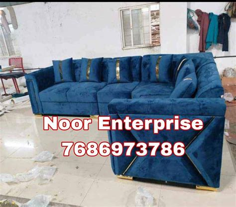 Seater Wooden Corner L Shape Sofa Set With Lounger At Rs Set