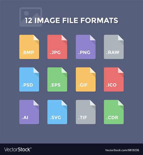 Image file formats Royalty Free Vector Image - VectorStock