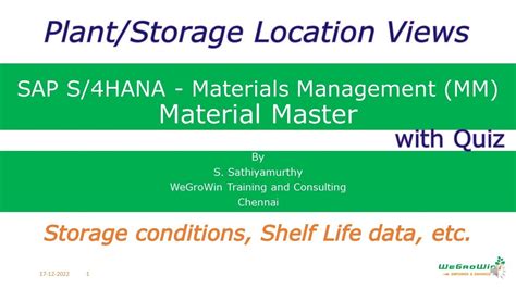 Sap Mm Plant Storage Location Views In Material Master S Hana