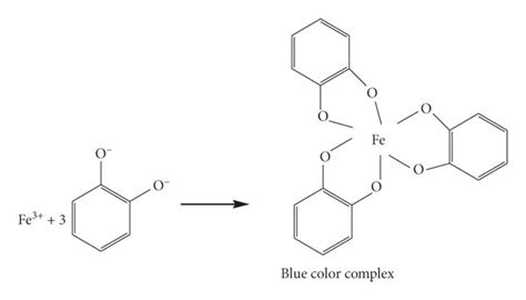 A Ionization Of Catechol Along With Allp And B Blue Color Complex