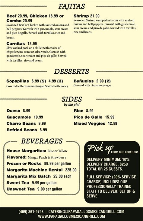 Catering Papa Gallos Mexican Grill 972 382 8899