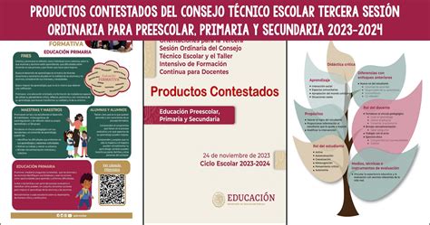 Productos Contestados Del Consejo T Cnico Escolar Tercera Sesi N