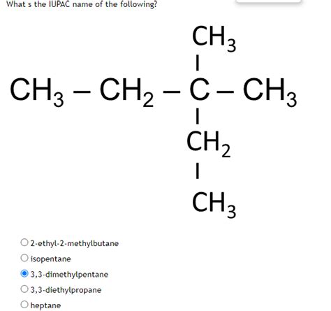 Solved 2 Ethyl 2 Methylbutane Isopentane 3 3 Dimethylpentan Chegg