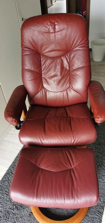 Stressless Original Ekornes Ledersessel Dunkelrot Gebraucht Kaufen