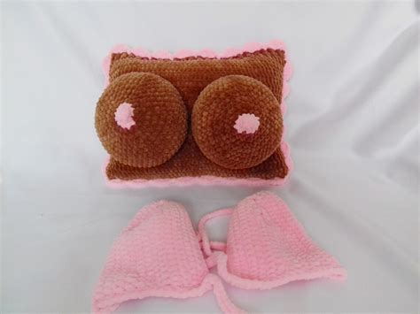 Boobs Crochet Pillow Sexy Ts Funny T For Boyfriend Etsy