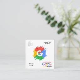 Google Review Business Card With QR Code Linked Zazzle