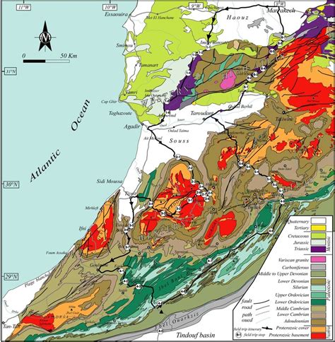 Simplified Geological Map Of The Western High Atlas And Anti Atlas