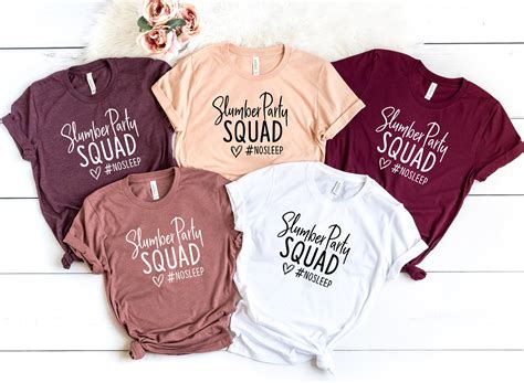 Slumber Party Squad Pajama Birthday Party Shirts Slumber Etsy