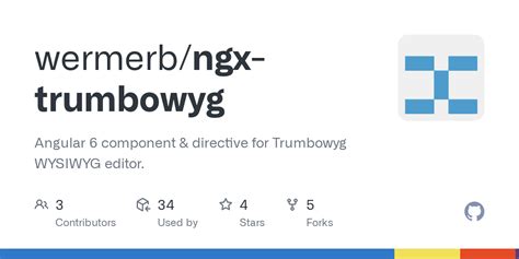 GitHub Wermerb Ngx Trumbowyg Angular 6 Component Directive For