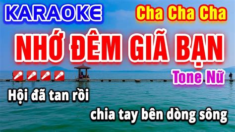 Nhớ Đêm Giã Bạn Karaoke Tone Nữ Cha Cha Cha Beat Hay Dễ Hát PVQ