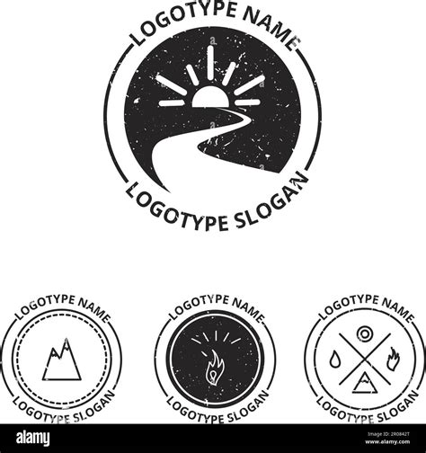 Vector Set Of Ecology Logotypes Icon And Nature Symbol Sun River