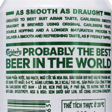 Bia Carlsberg Smooth Draught Lon Ml