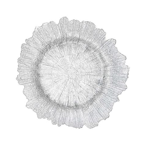 Glass Reef Charger Plate Set Of Silver Glass Charger Plates